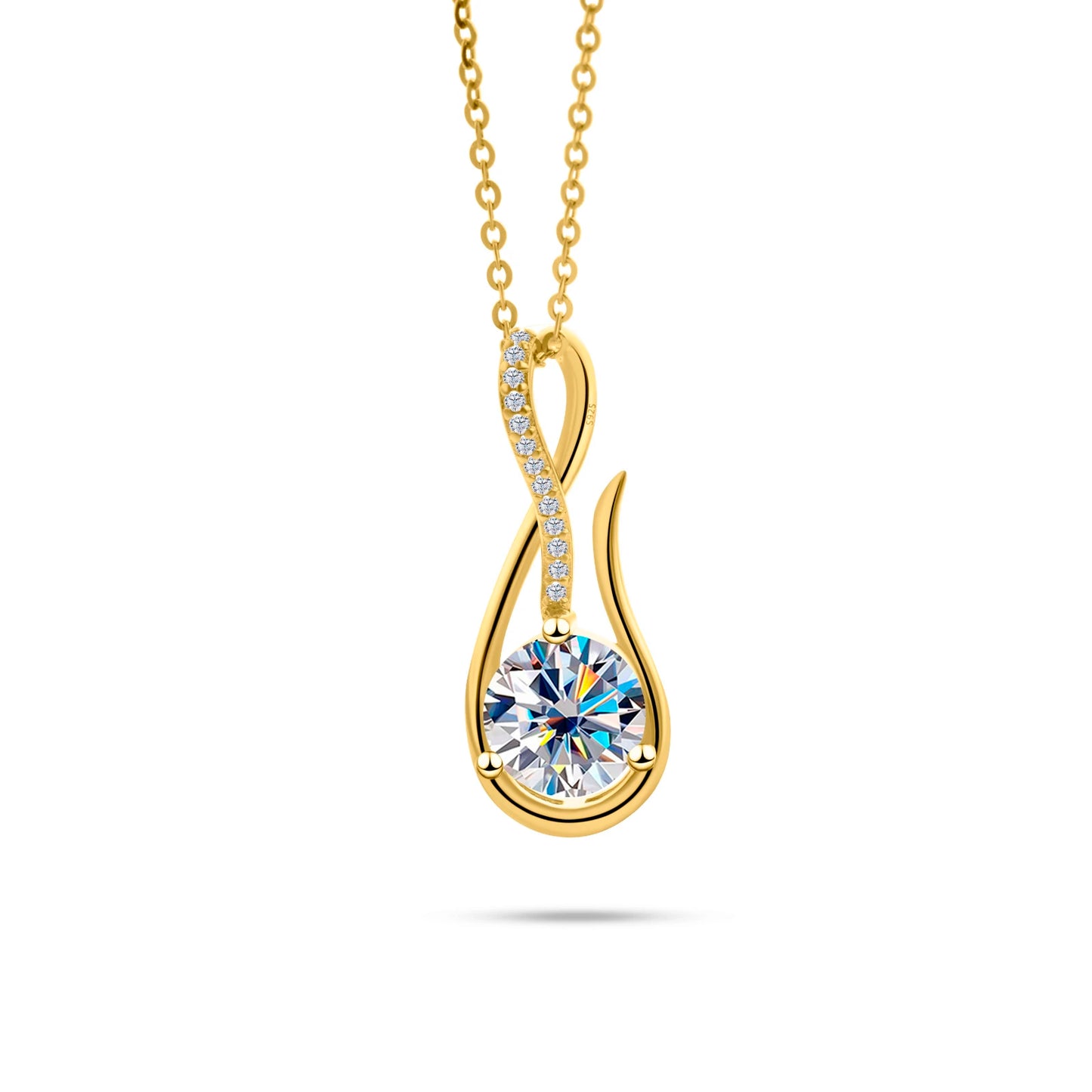 925 Sterling Silver Necklace 2CT D Color Moissanite Music Symbol Necklace Women's Anniversary Fine Jewelry mama Necklace