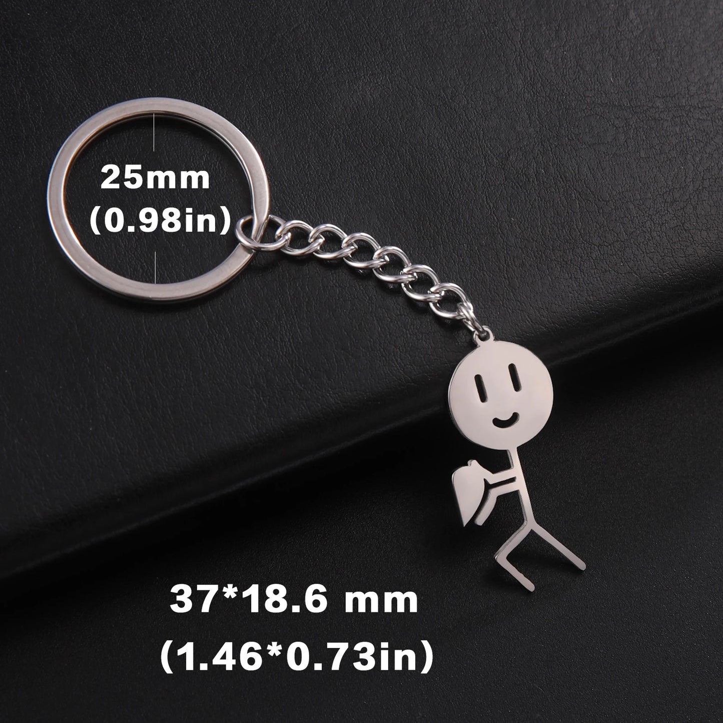 Teamer Funny Middle Finger Stickman Keychain 2025 Cute Trend School Bag Car Key Pendant Couple New Trinket Gift Keyring