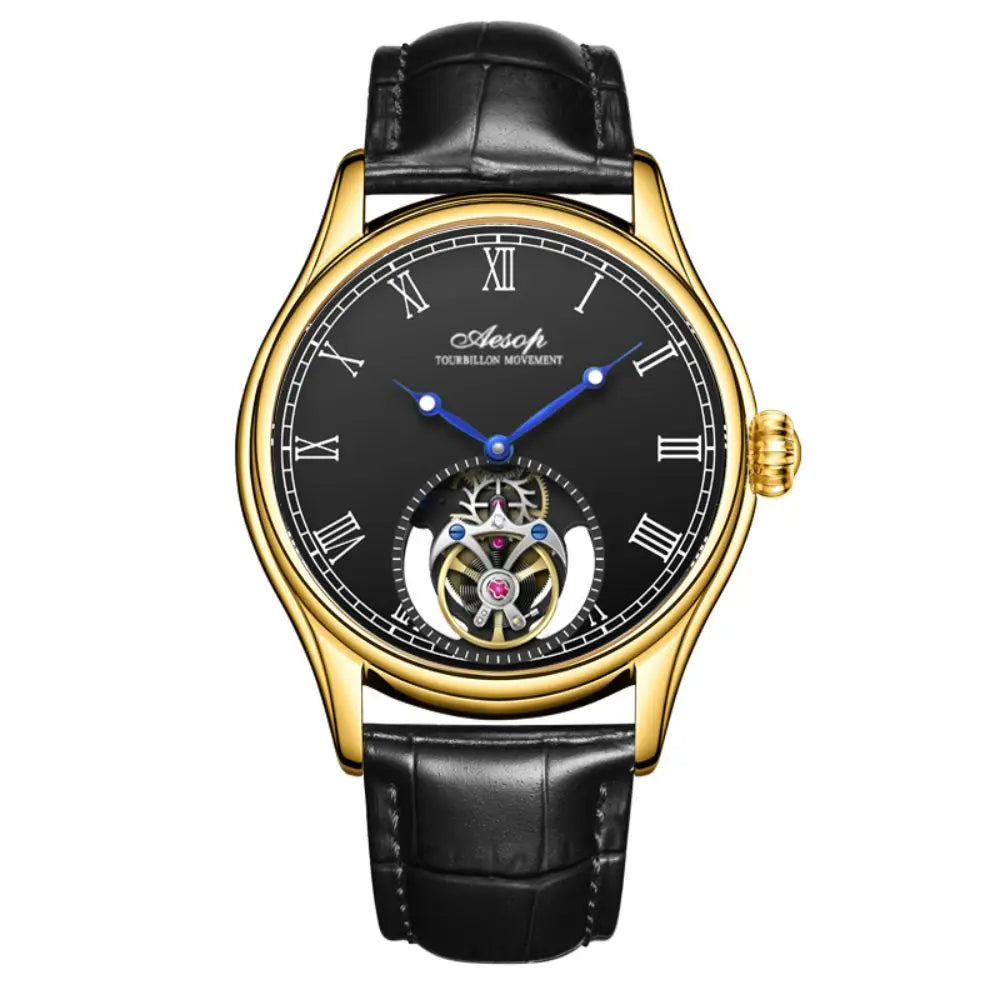 Aesop Real Flying Tourbillon Movement Mechanical Watches Luxury Watch for Men Skeleton Tourbillon Watch Sapphire Official Store
