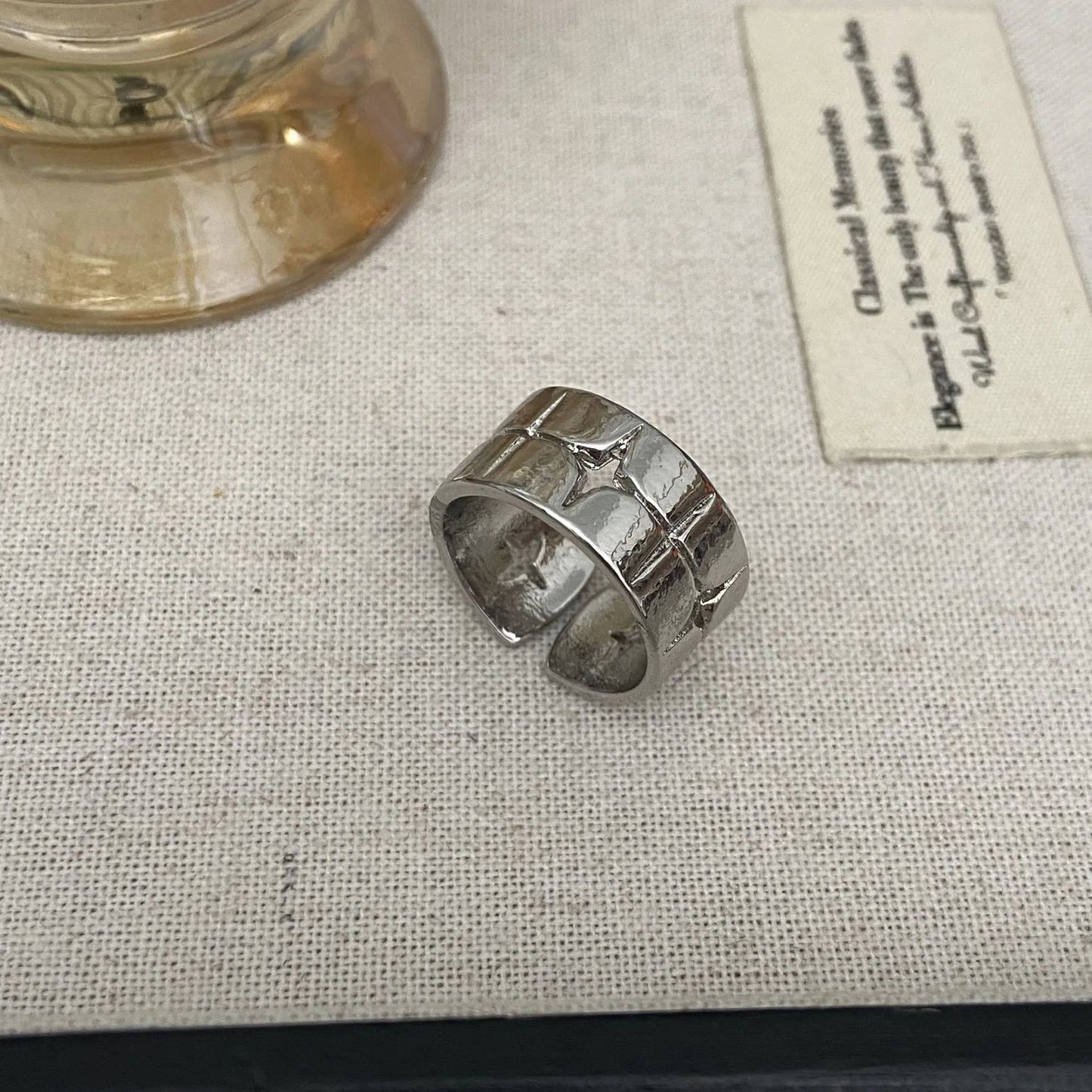 ファッションレトロシルバーカラークロススターリングレディースメンズパンクゴシックカップルリングフェスティバルパーティージュエリーデイリーアクセサリー新品