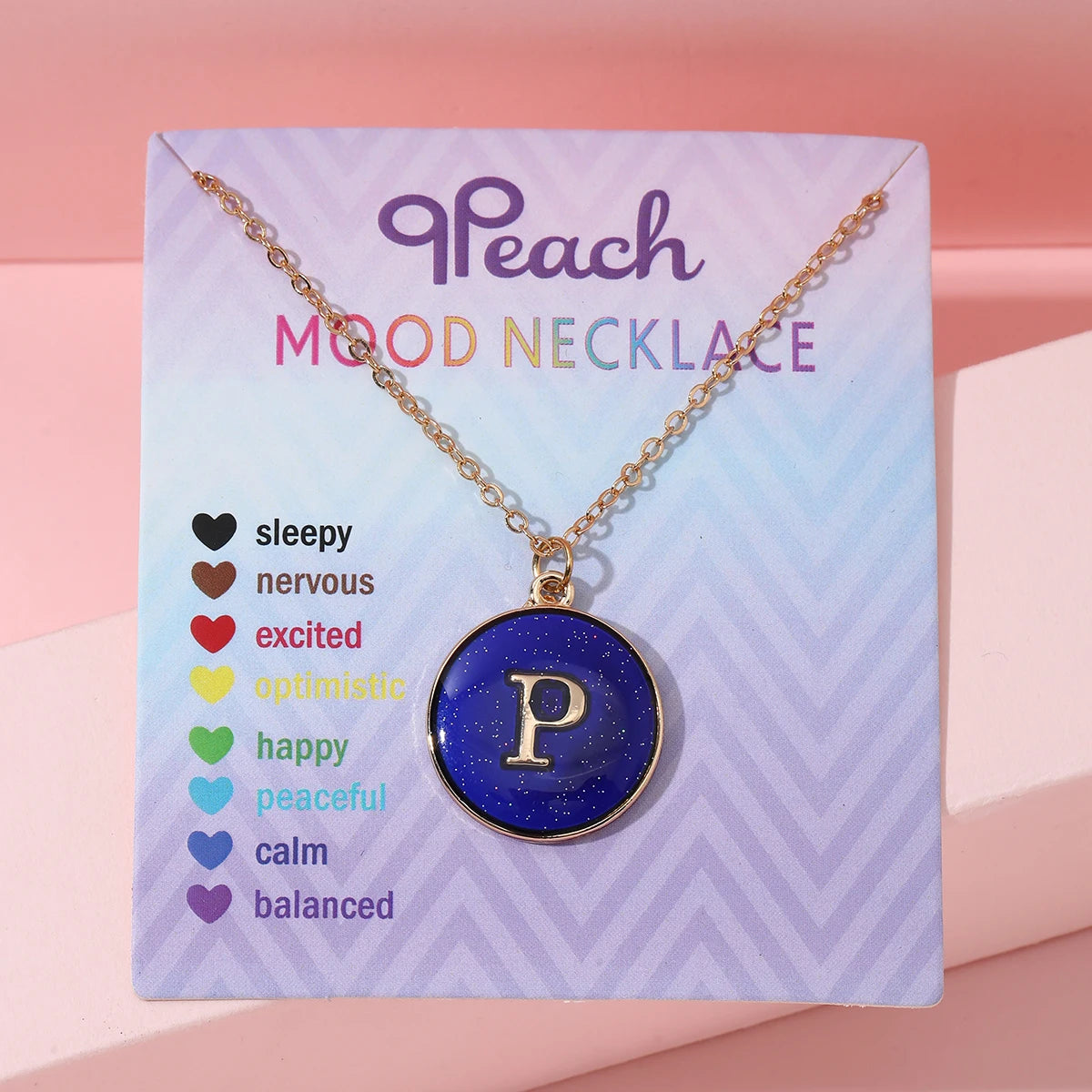 Fashionable Temperature-Sensitive Color-Changing 26 Letters Pendant Necklace Zinc Alloy Mood Regulation Chain Jewelry Accessory