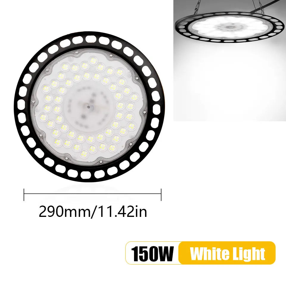UFO High Bay Light 100W 150W 200W 300W LED Super Bright Waterproof Commercial Industrial Market Warehouse Garage Workshop Lamps