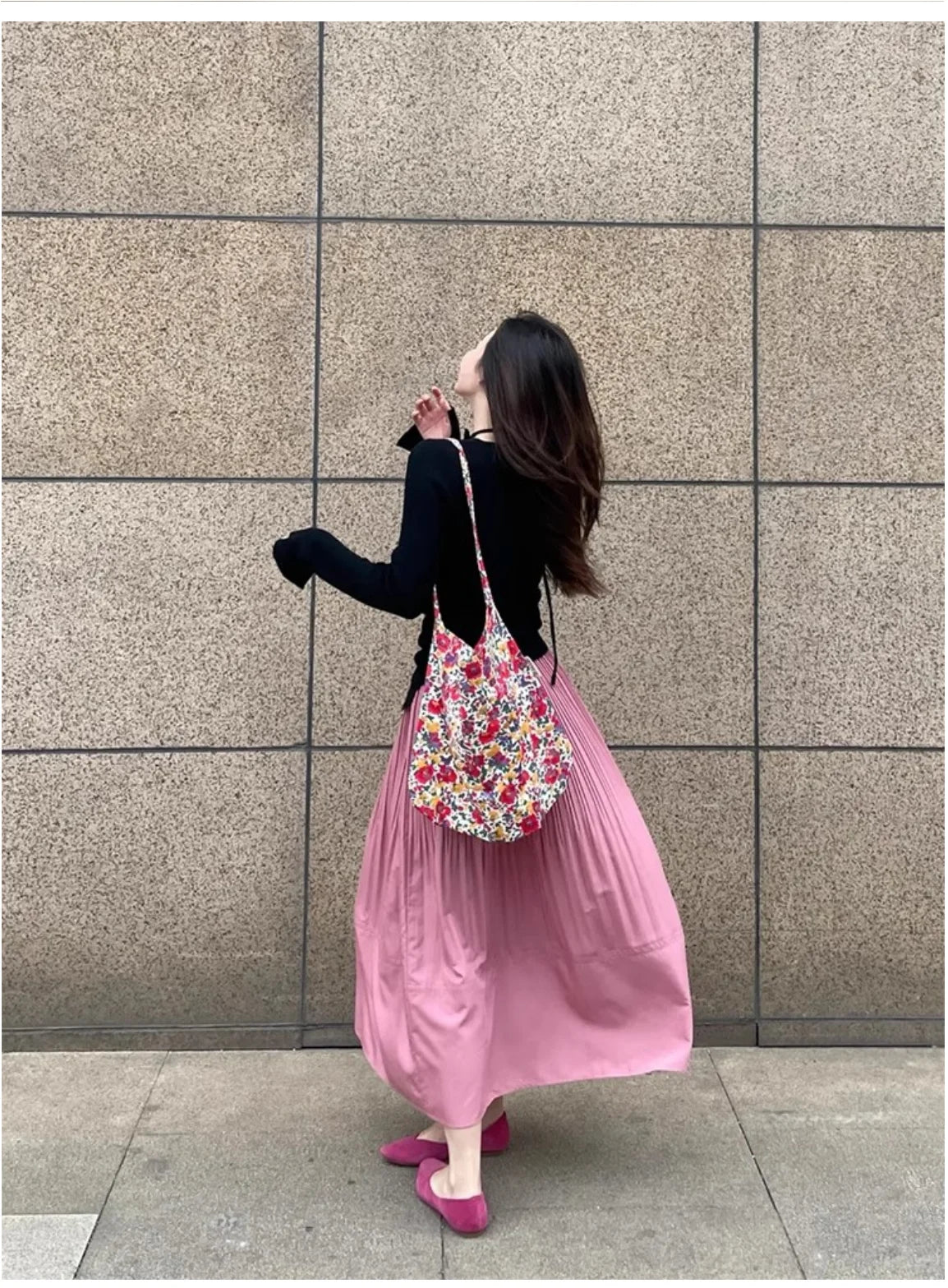 Women's Pleated Long Skirt, Elegant, Casual, Classy Romantic Fabric, Soft Lining, Japanese and Korean French Style