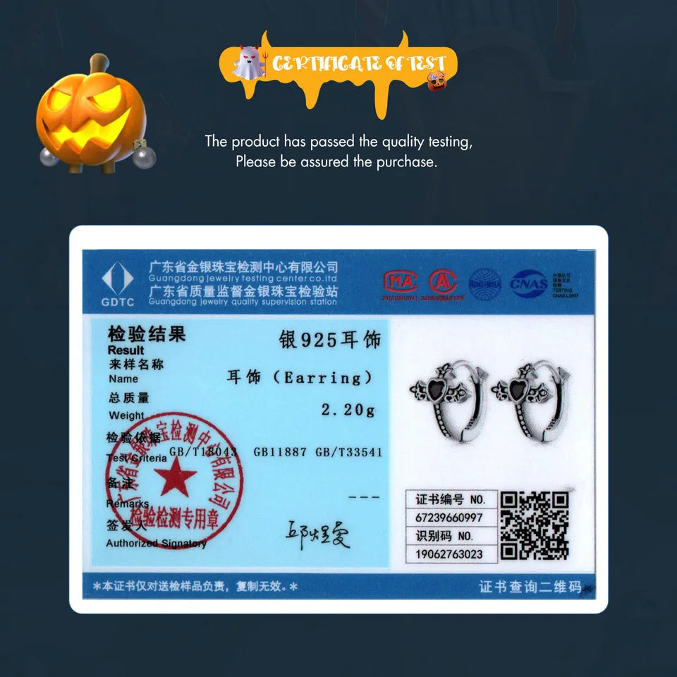 WOSTU ヴィンテージ 925 スターリングシルバー ブラックジルコン クロスフープイヤリング レディース レトロ パンク クロス イヤーバックル ヒップホップ ジュエリー ラッキーギフト