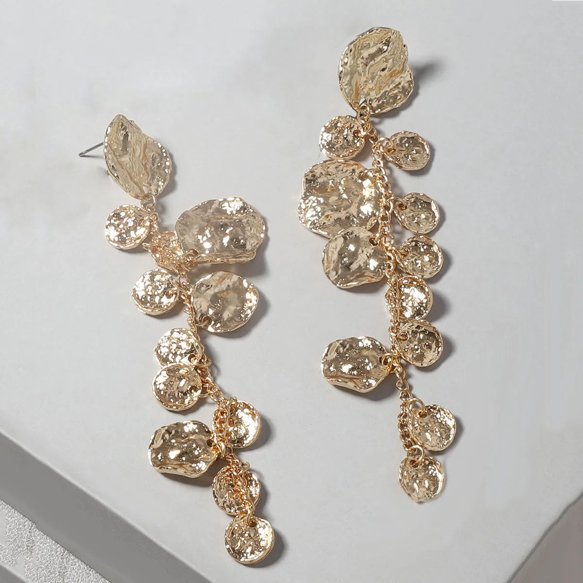 ZAA New Arrival Vintage Metal Long Tassel Earrings for Women Geometric Statement Jewelry Gift
