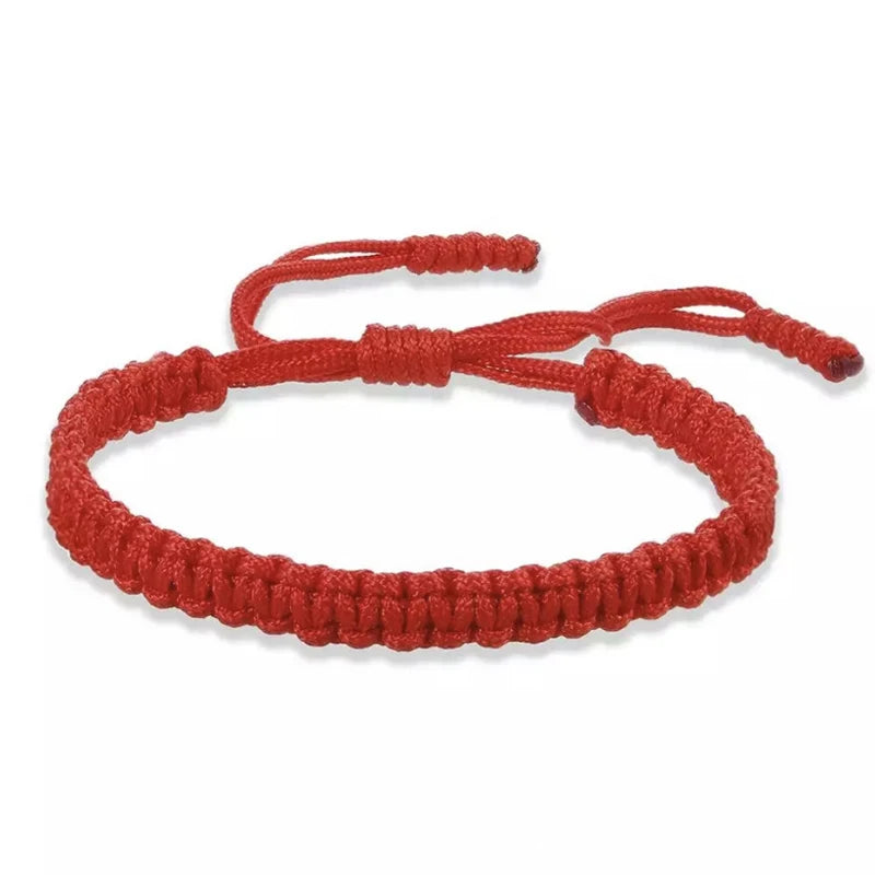 Handmade Braid String Bracelets Red Black Buddhist Tibetan Woven Rope Good Luck Amulet Bracelet for Women Girls Jewelry Gifts
