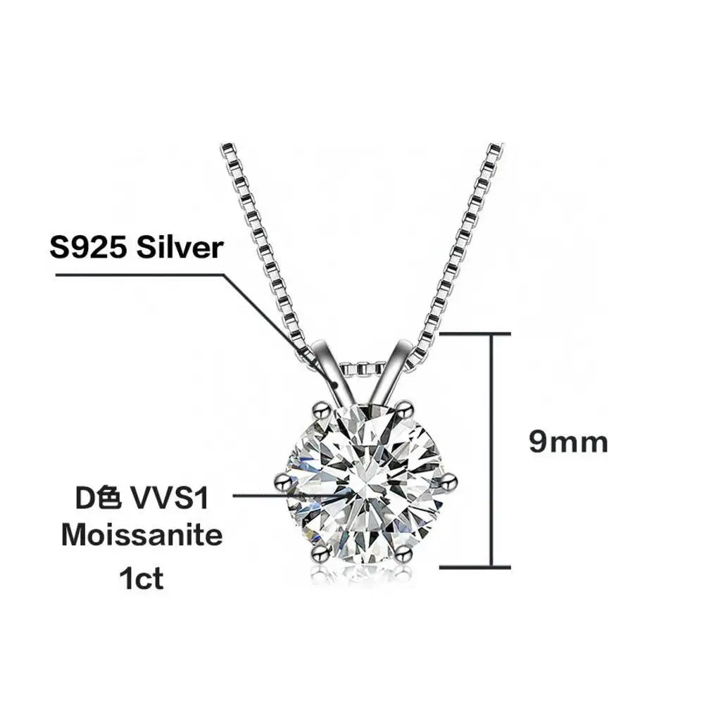 925 Sterling Silver 1CT*4 D Color Moissanite Ring Earring Necklace Set Fine Jewelry Set Elegant Ladies Jewelry For Party Wedding