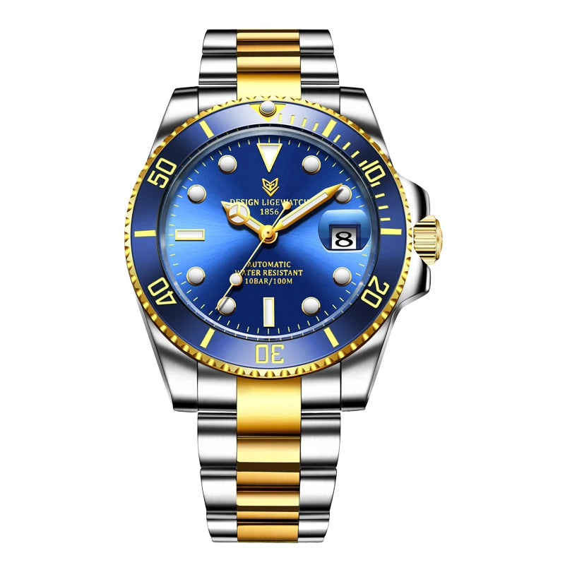 LIGE Top Brand Luxury Mechanical Man Watch Fashion Casual Sports Automatic Watches for Men Stainless Waterproof Tourbillon Clock