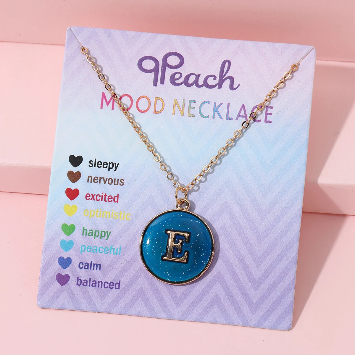 Fashionable Temperature-Sensitive Color-Changing 26 Letters Pendant Necklace Zinc Alloy Mood Regulation Chain Jewelry Accessory