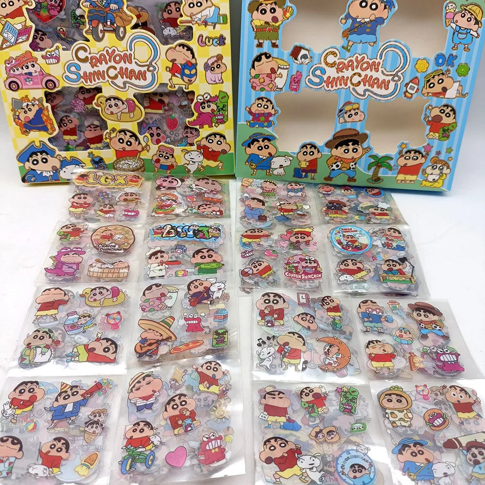 100PCS Crayon Shin-chan Anime Toys Stickers Transparent Applique Computer Skateboard DIY Decoration Accessories Christmas Gifts