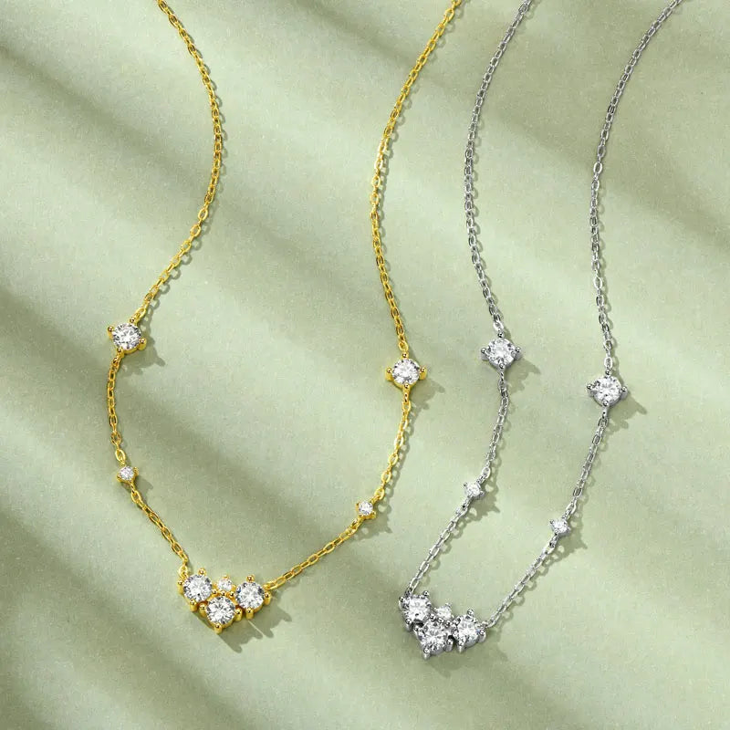 RAPRGOLD GRA Certified Full Round Moissanite Diamond Pendant Necklace for Women S925 Sterling Silver Fine Jewelry Gift Collares