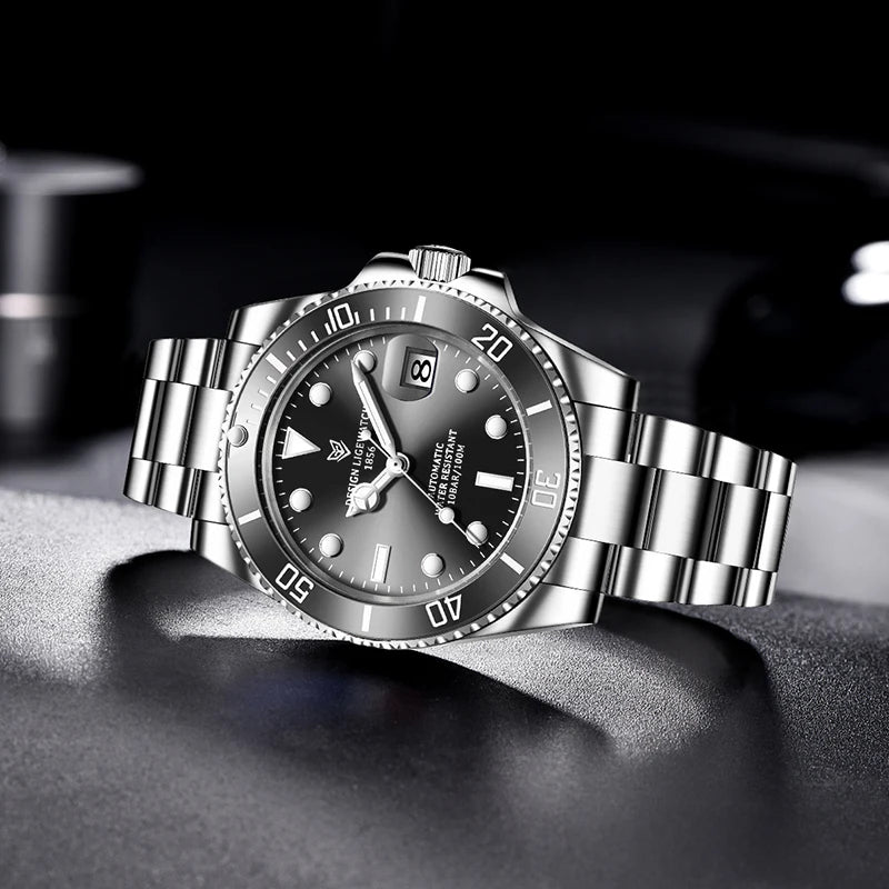LIGE Top Brand Luxury Mechanical Man Watch Fashion Casual Sports Automatic Watches for Men Stainless Waterproof Tourbillon Clock