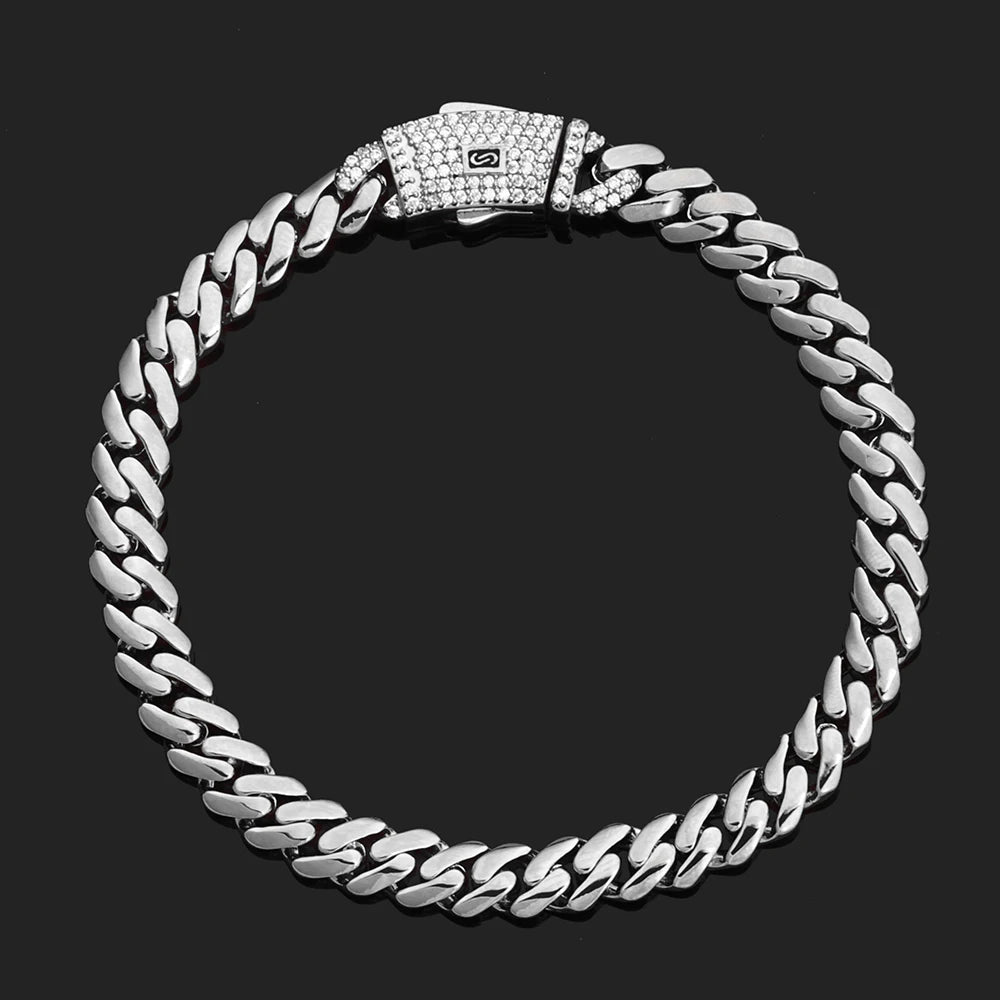 Moissanite Necklace S925 Pure Silver Cuban 14K Gold Plated Hip-hop Jewelry VVS Men's Exquisite Holiday Gift