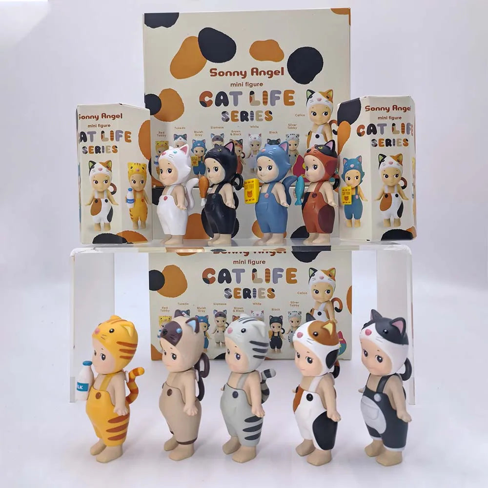 Sonny Angel Blind Box Cat Life Serise Mini Cat Action Figures Toys High Quality Ornaments Dolls Fans Children Christmas Gift