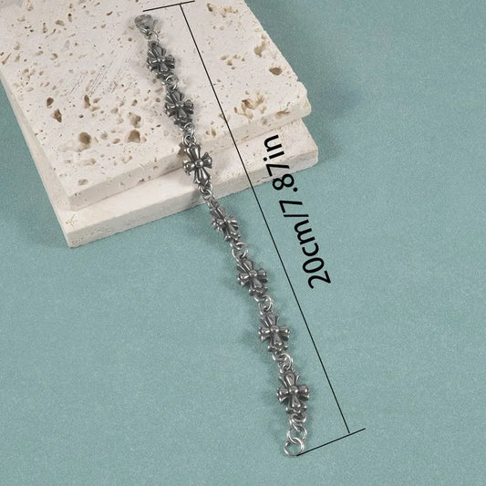 2025 ステンレススチールブレスレット 高品質 ゴシック ヴィンテージ クロスブレスレット メンズ ヒップホップ ロック パーティーギフト Y2K アクセサリー