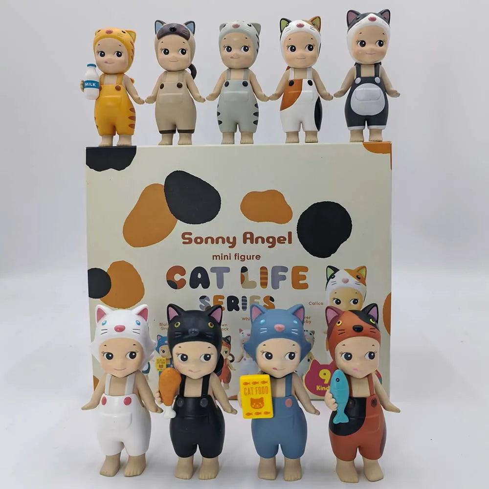 Sonny Angel Blind Box Cat Life Serise Mini Cat Action Figures Toys High Quality Ornaments Dolls Fans Children Christmas Gift
