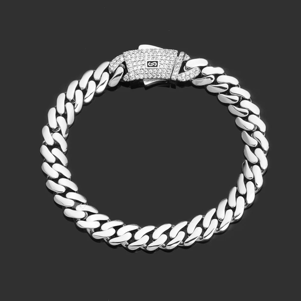 Moissanite Necklace S925 Pure Silver Cuban 14K Gold Plated Hip-hop Jewelry VVS Men's Exquisite Holiday Gift