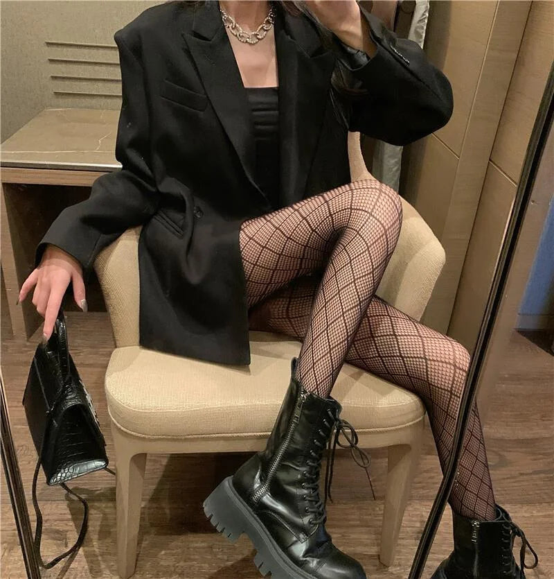 Woman Girls Gothic Cartoon Fishnet Stockings Snake Kuromies Skull Socks Mesh Tights Panties Lolita Plus Size Pantyhose Leggings