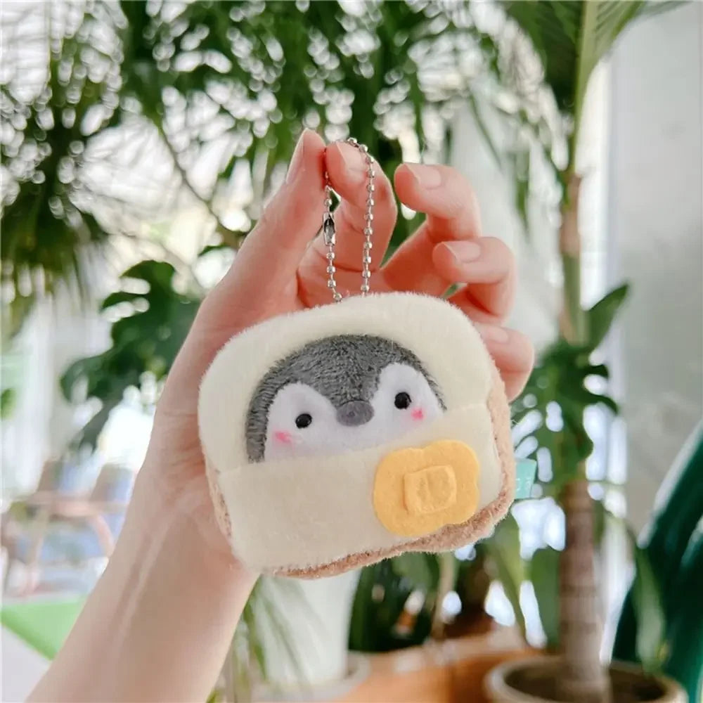 Cute Penguin Plush Key Ring Tourist Hat Penguin Keychain For Girls Gifts Creative School Bag Keychain