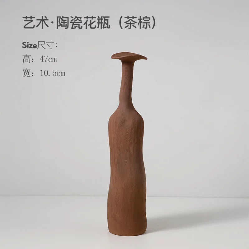 White Ceramic Vase Decoration for Home Nordic Luxury Narrow Mouth Flower Pot Living Room Interior Office Desktop Decor Gift