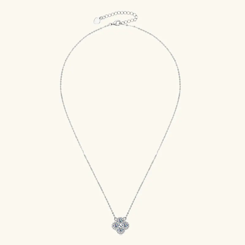 Lnkry 3mm 0.1ct Moissanite Necklace With GRA 925 Sterling Silver Lucky Clover Flower Pendant Necklace For Women 2025 Hot Jewely