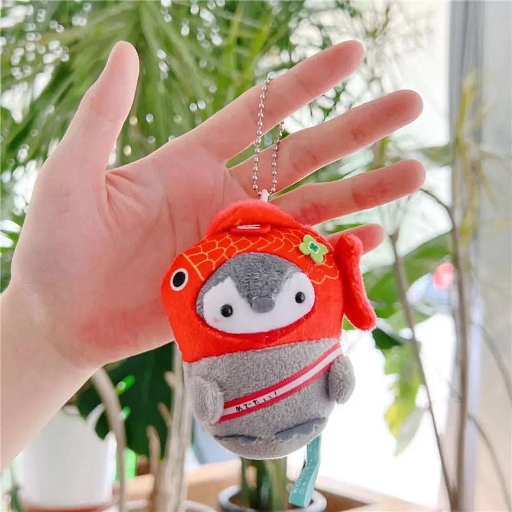 Cute Penguin Plush Key Ring Tourist Hat Penguin Keychain For Girls Gifts Creative School Bag Keychain