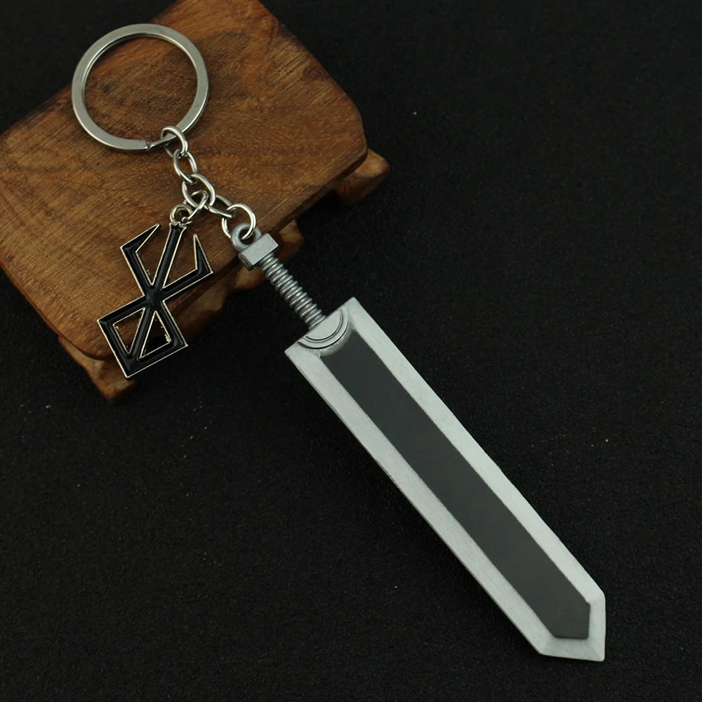 Berserk Anime Keychain Guts Sword Jewelry Set Key Chain Keyrings Keychains for Men Women Accessories Key Ring