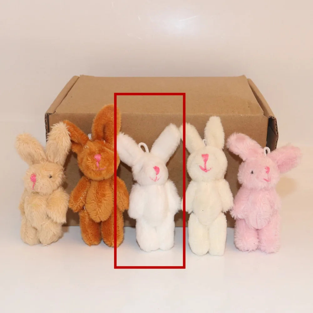 10PCS Mini 6CM Joint Rabbit Little Plush Stuffed TOY DOLL , Garment & Hair Accessories Decor Plush Toys Dolls