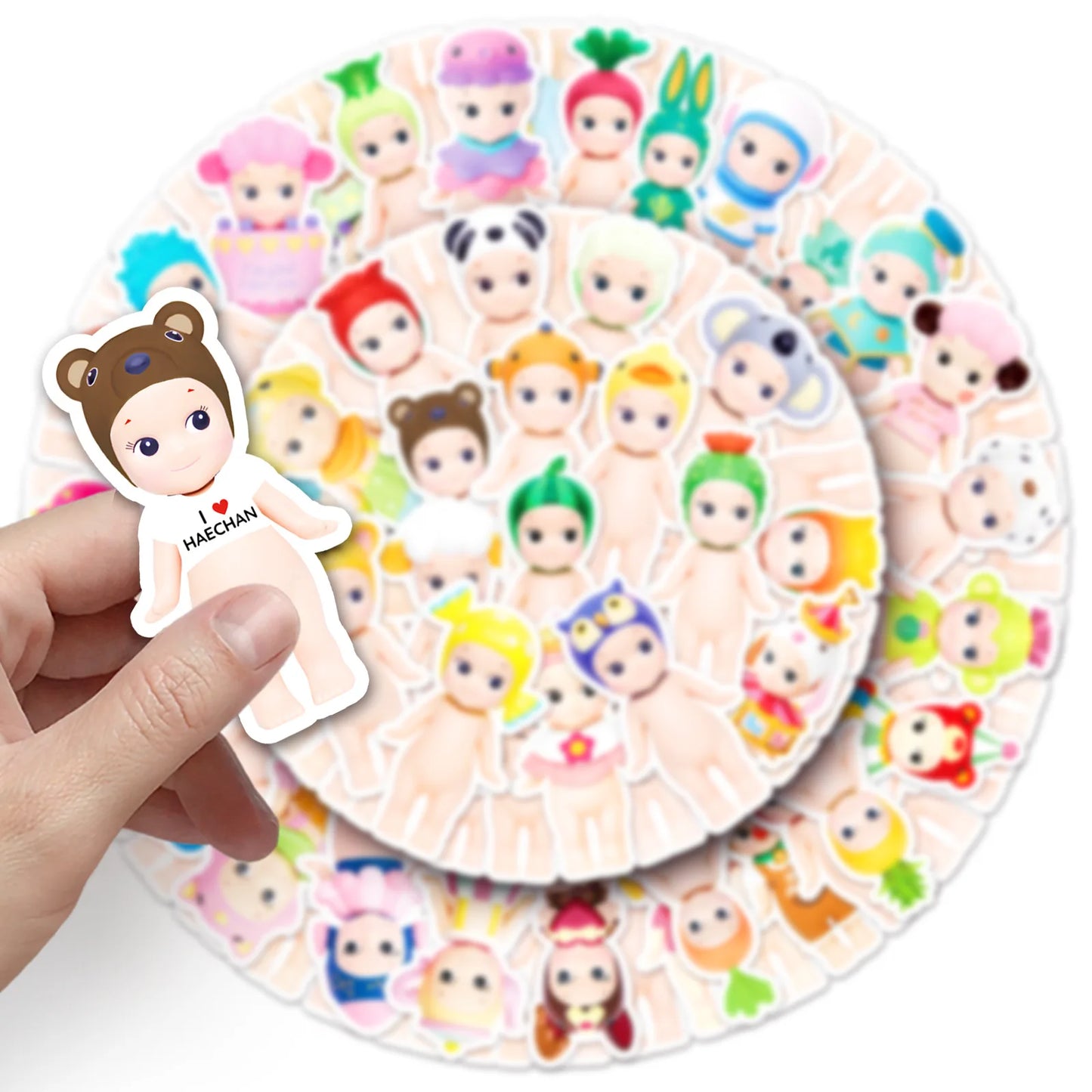 10/50/100PCS Kawaii Sonny Angel Cute Fun Creative Stickers Kids Toy Gifts DIY Scooter Luggage Pencil Case Phone Case Desk Decals