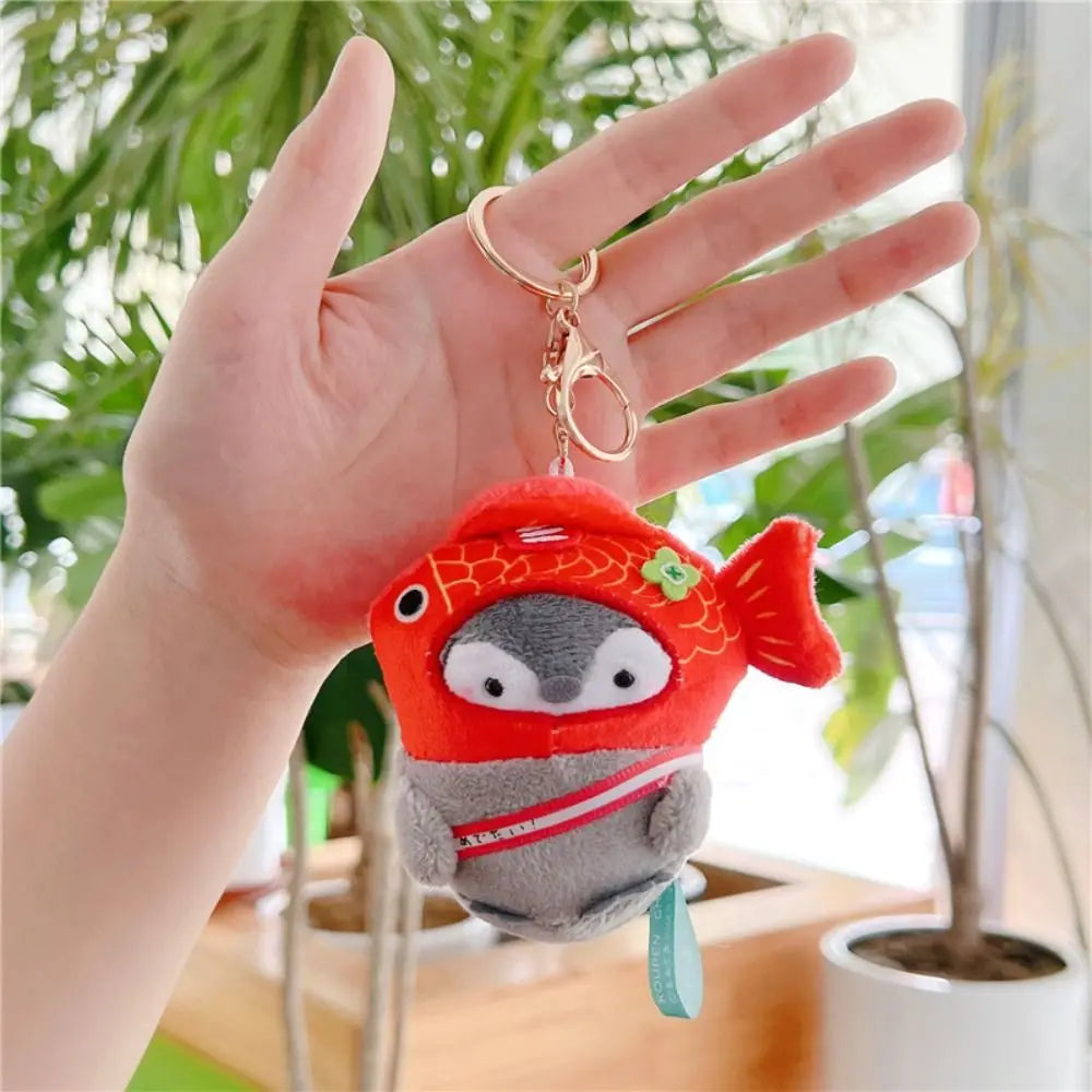 Cute Penguin Plush Key Ring Tourist Hat Penguin Keychain For Girls Gifts Creative School Bag Keychain