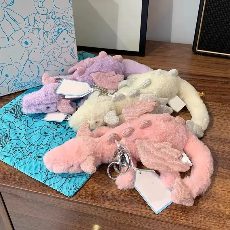 JellyCat 18cm Soft Plush Toy Fun Cute Little Dragon Plush ToysAnimal Pendant Keychain Bag Pendant Accessories Doll Pendant Gifts