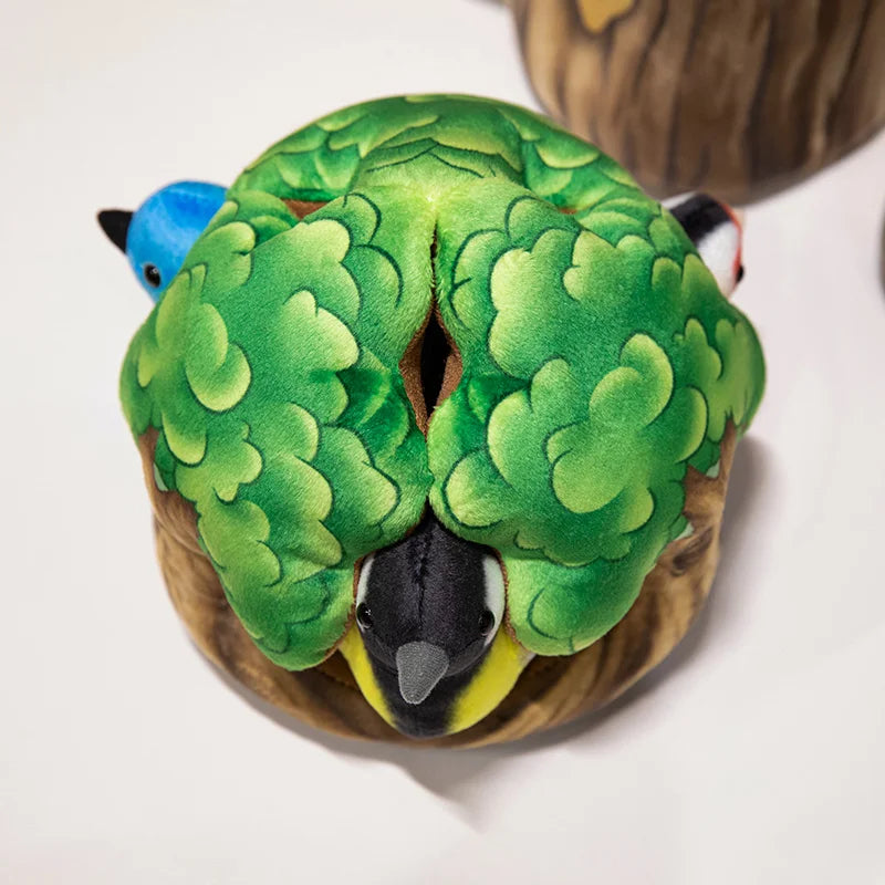 Creative Plush Tree House and Bird Doll Toys Simulation Stump Stuffed Cute Animal Doll Home Office Decor Funny Gift for Girls