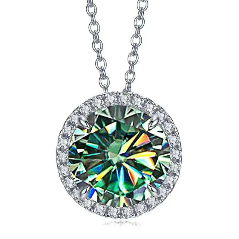 Super Flash 5carat 11MM D VSS Moissanite Necklace Passed Test Woman S925 Silver Wedding Anniversary Party Birthday Gift Jewelry