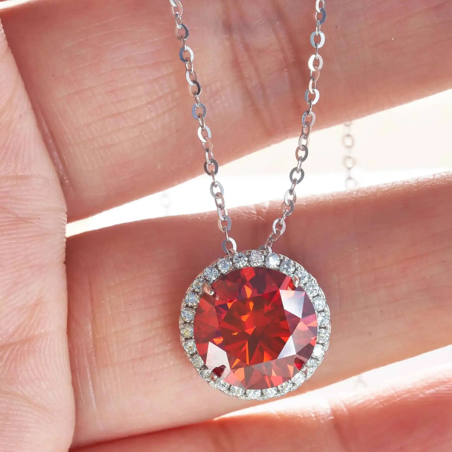 Super Flash 5carat 11MM D VSS Moissanite Necklace Passed Test Woman S925 Silver Wedding Anniversary Party Birthday Gift Jewelry