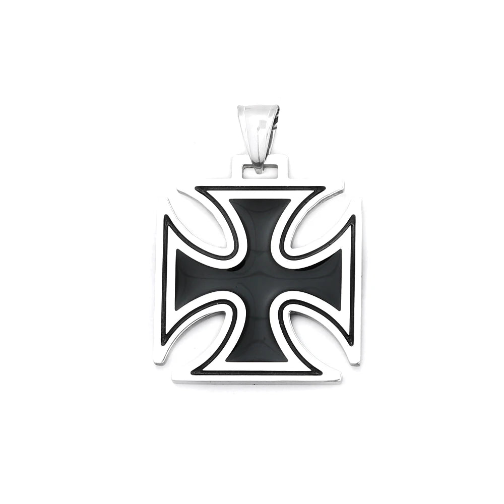 Vintage Classic Cross Pendant Necklace For Men Women Stainless Steel Hip Hop Knights Templar Iron Biker Jewelry Gifts Wholesale