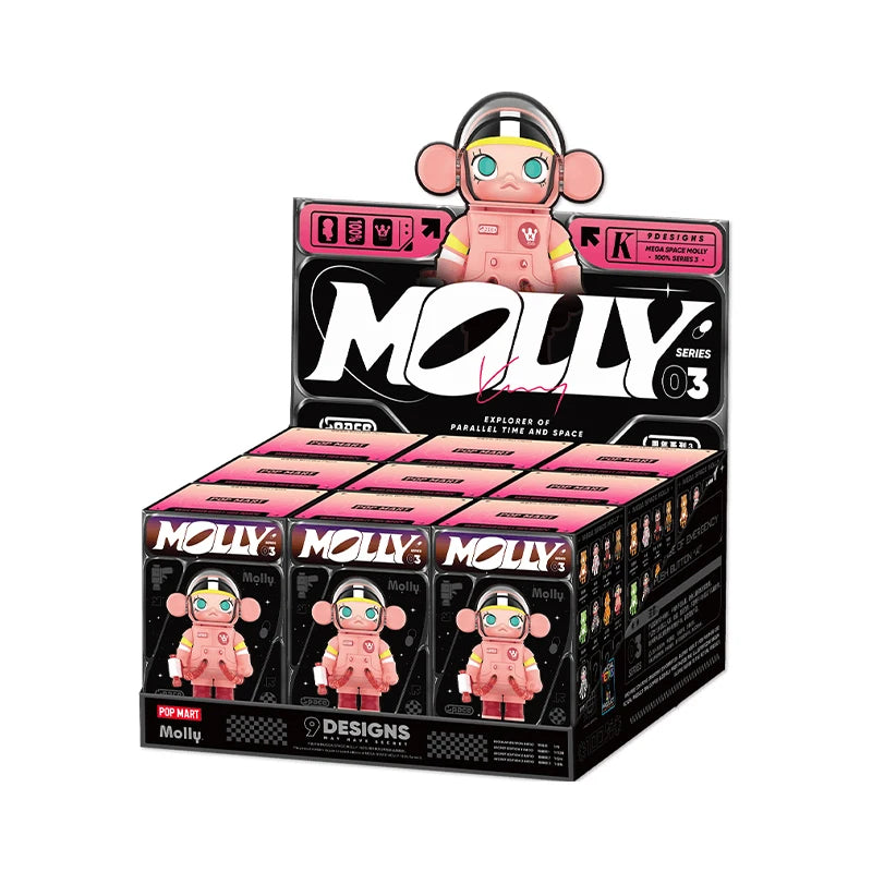 【 Japan Exclusive】POP MART MEGA SPACE MOLLY 100% SERIES 3 Mystery Box 1PC/9PCS POPMART Blind Box Action Figure Cute Toy
