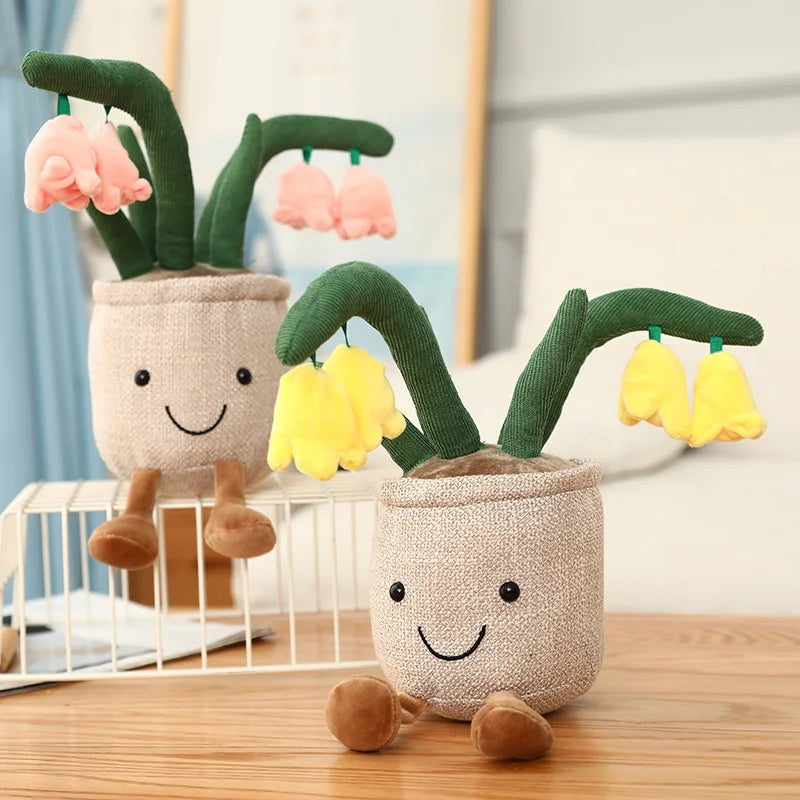 25cm Simulation Cartoon Plant Pot Series Plush Doll Succulent Tulip Lily Plush Toy Home Decor Living Room Bedroom Gift For Girls