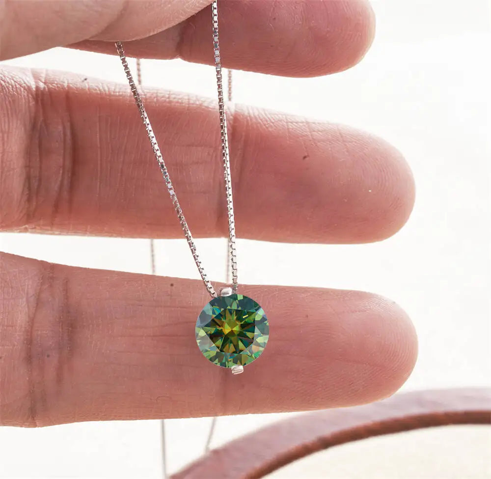 2CT D Color Moissanite Simple Pendant Necklace With Certificate 925 Sterling Silver Women Necklace Fine Jewelry Gift For Wedding