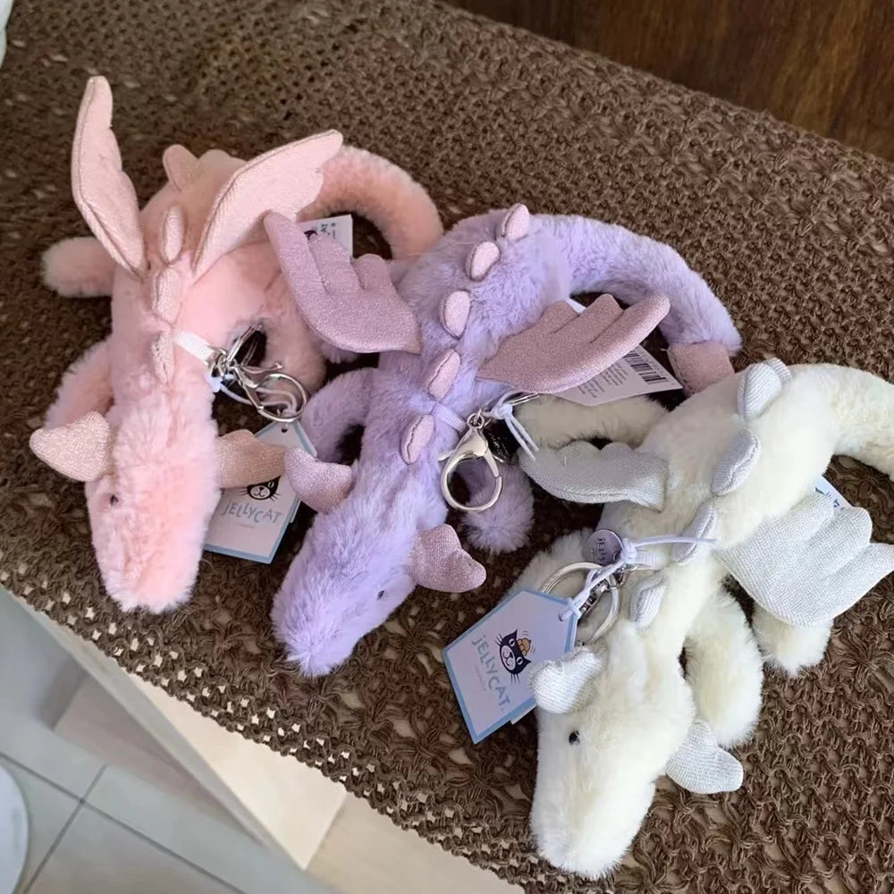 JellyCat 18cm Soft Plush Toy Fun Cute Little Dragon Plush ToysAnimal Pendant Keychain Bag Pendant Accessories Doll Pendant Gifts
