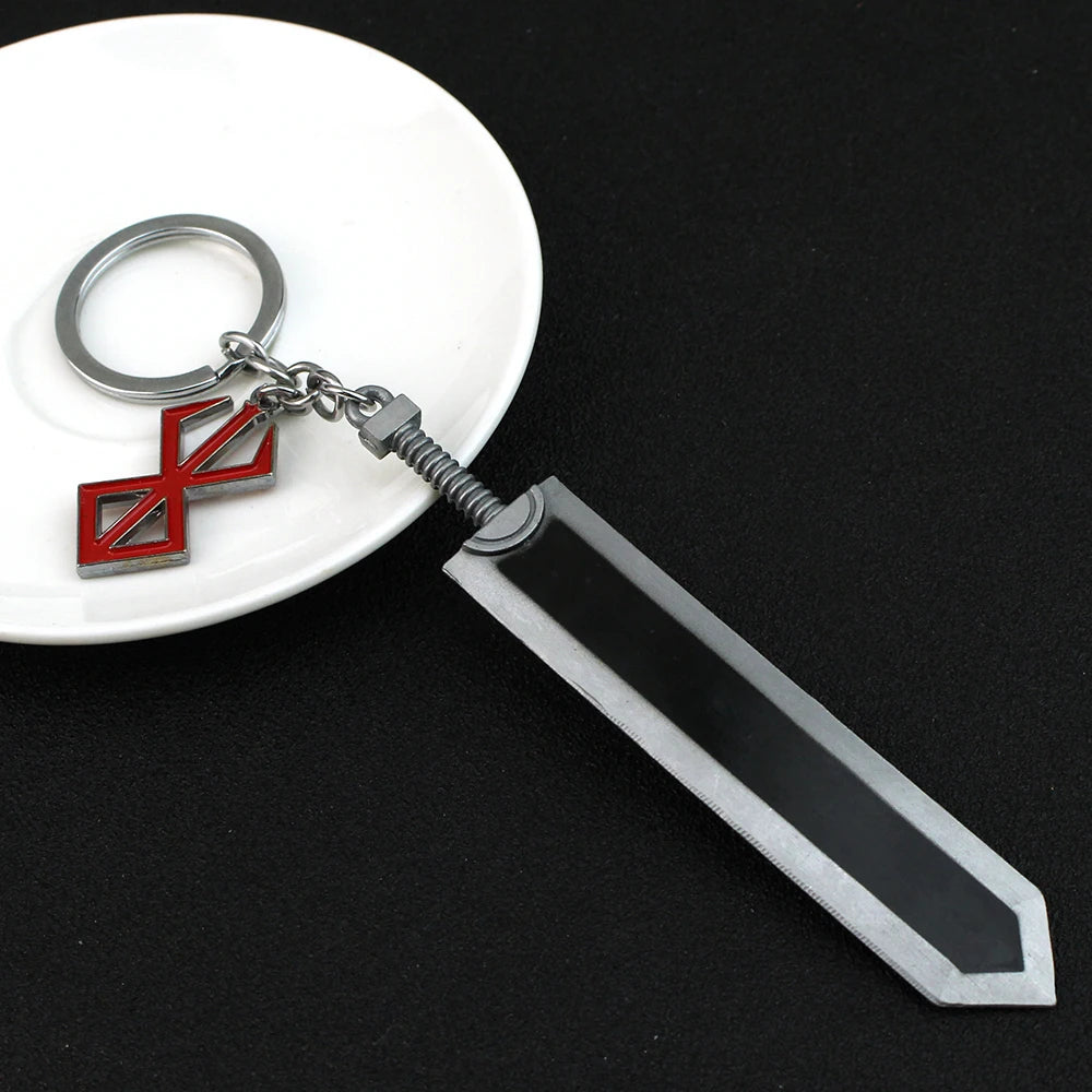 Berserk Anime Keychain Guts Sword Jewelry Set Key Chain Keyrings Keychains for Men Women Accessories Key Ring