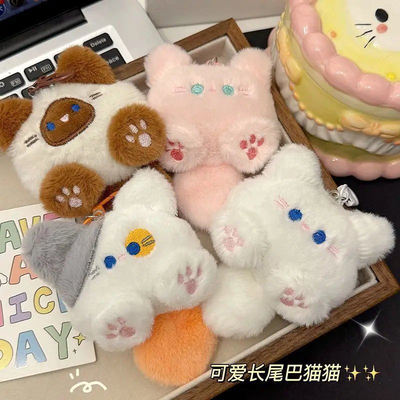 Kawaii Soft Stuffed Animal Little Cat Keychain Plush Bag Car Pendant Keychain DIY Trinket Kids Stuffed Animal Toys