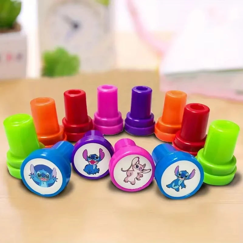 12PCS Cartoon Stitch Seal Gift Stitch Cartoon Pattern Seal Christmas Gift