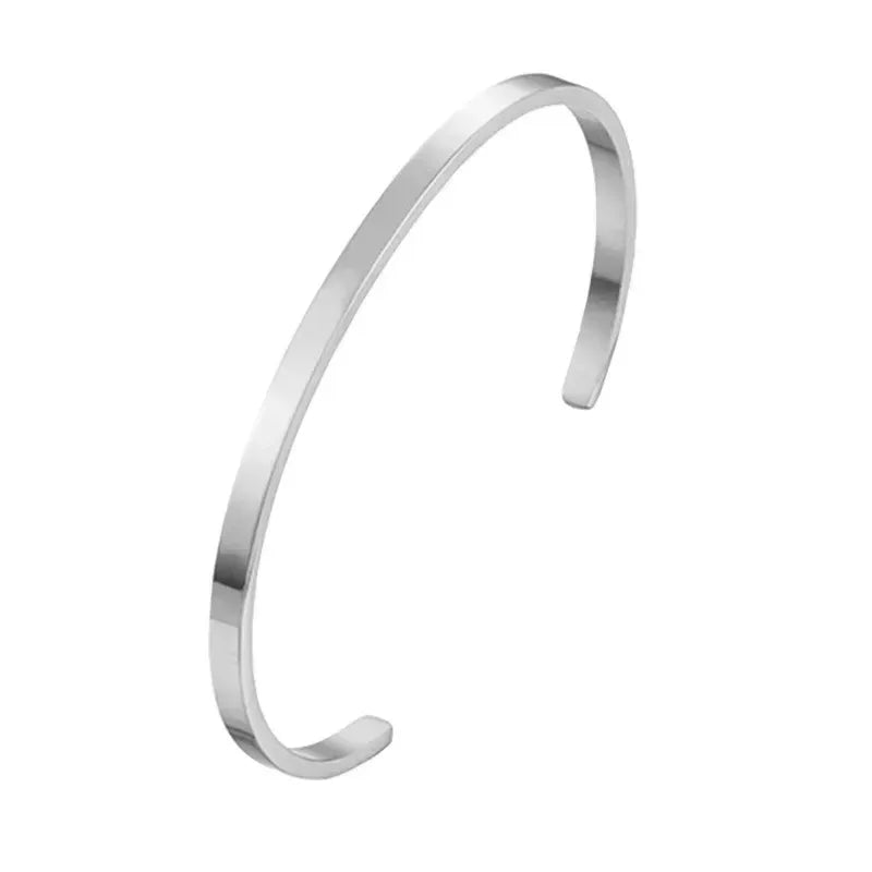 2024 New Simple Twisted Stainless Steel Open Bangles for Men Women Delicate Silver Color Cuff Bracelet Fashion Party Jewelry
