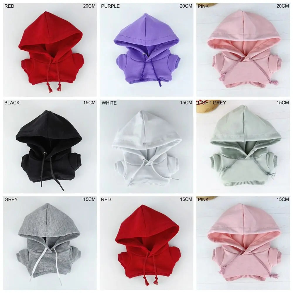 Handmade Fashion Clothes Hoodies For 10/15cm/20cm Cotton Dolls Sweatshirt Outfits For 1/12 BJD Dolls Top For 1/11 1/12 OB11