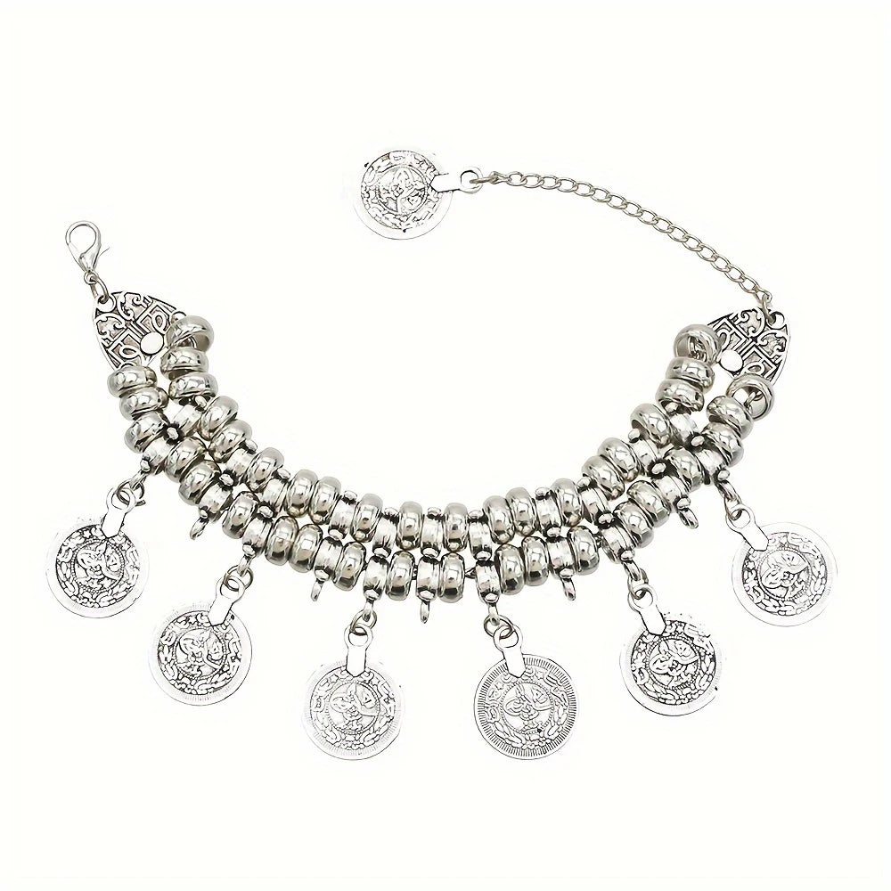 ヴィンテージシルバーゴールドコインブレスレット レディース メンズ ボヘミアン ヒッピー ビーチパーティー アフガニスタン トルコ マルセイユ エスニックブレスレット ジュエリー