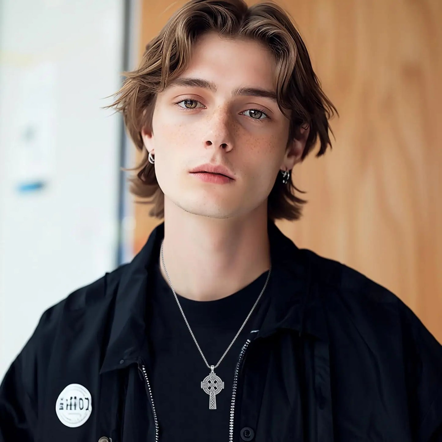 ケルト十字ネックレス メンズ レディース 925スターリングシルバー ケルト十字ペンダント イーヴィルアイネックレス アイリッシュトリニティノットジュエリー