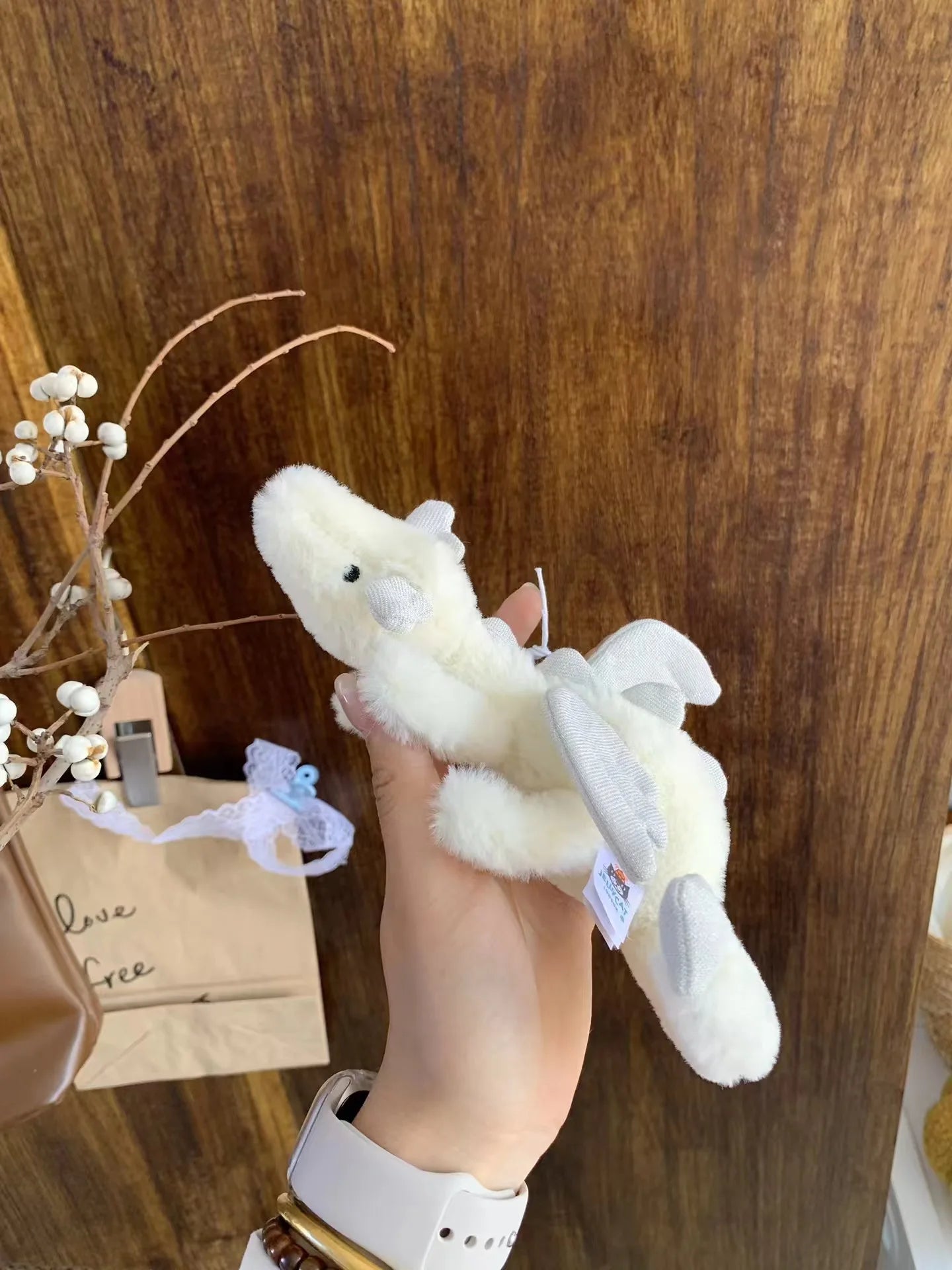 JellyCat 18cm Soft Plush Toy Fun Cute Little Dragon Plush ToysAnimal Pendant Keychain Bag Pendant Accessories Doll Pendant Gifts