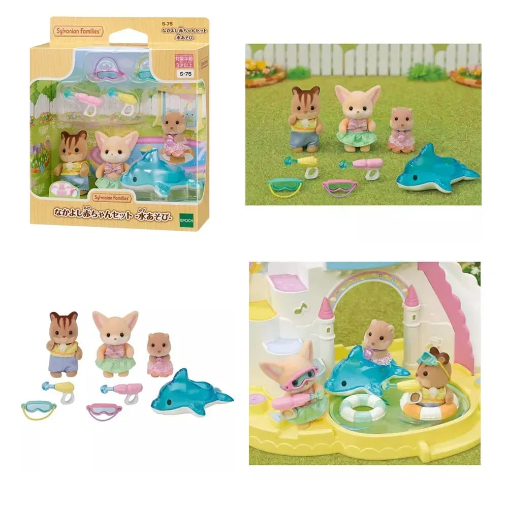 ternurines Sylvanian Families Anime Figures Family Set Doll Toy Baby Doll Collectible Room Ornaments Decor Figure Kid Gift