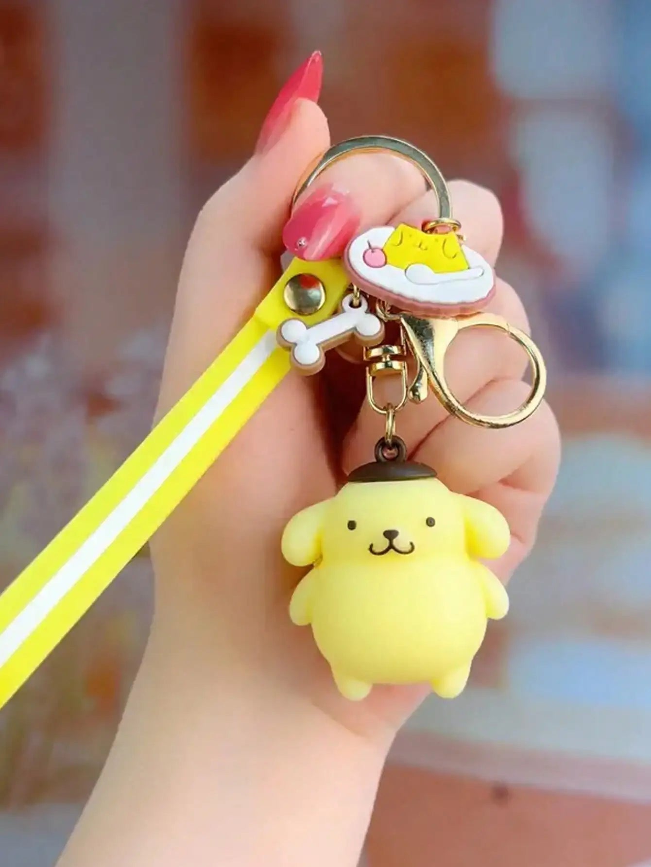 1Pc Adorable Cartoon Kuromi Hello Kitty Keychain - Y2K Style PVC with Cute Design for Women- Schoolbag Decor Accessory