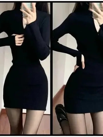 temperament Spicy Girl Dress plus size Women's Bag Hip Tight Sexy Autumn/spring Long Sleeves 2024 New Dresses trendy clothes 8UT